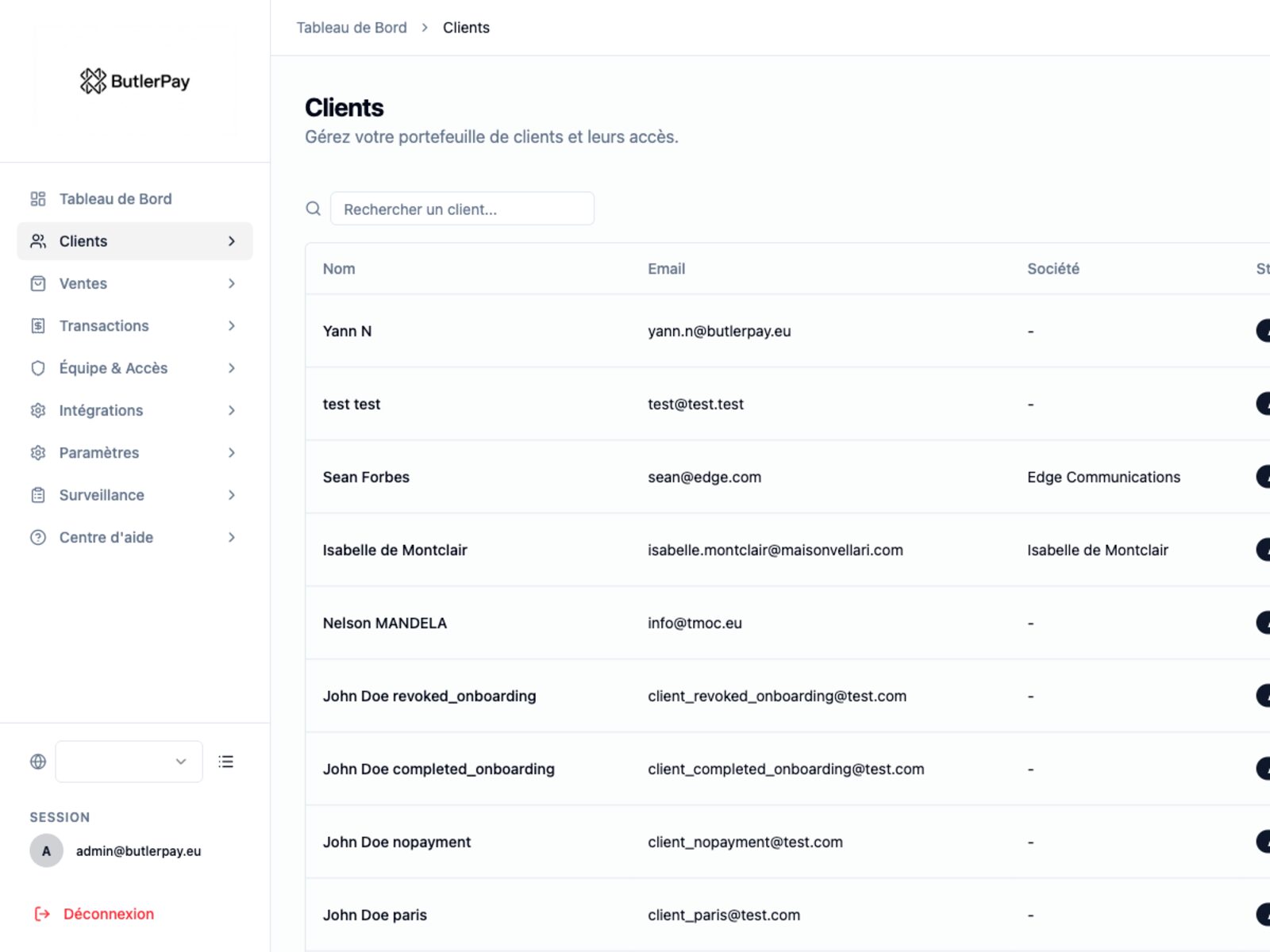 ButlerPay clients list — VIP import and governance scope